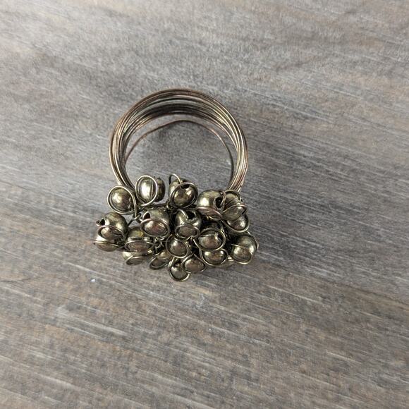 Womens Sz 9.5 Ring Unique Handmade Wire Wrapped Bronze Bead Biomorphic Statement - Picture 2 of 5